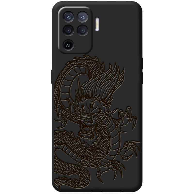 Черный чехол BoxFace OPPO Reno5 Lite Chinese Dragon