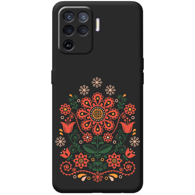 Черный чехол BoxFace OPPO Reno5 Lite Ukrainian Ornament