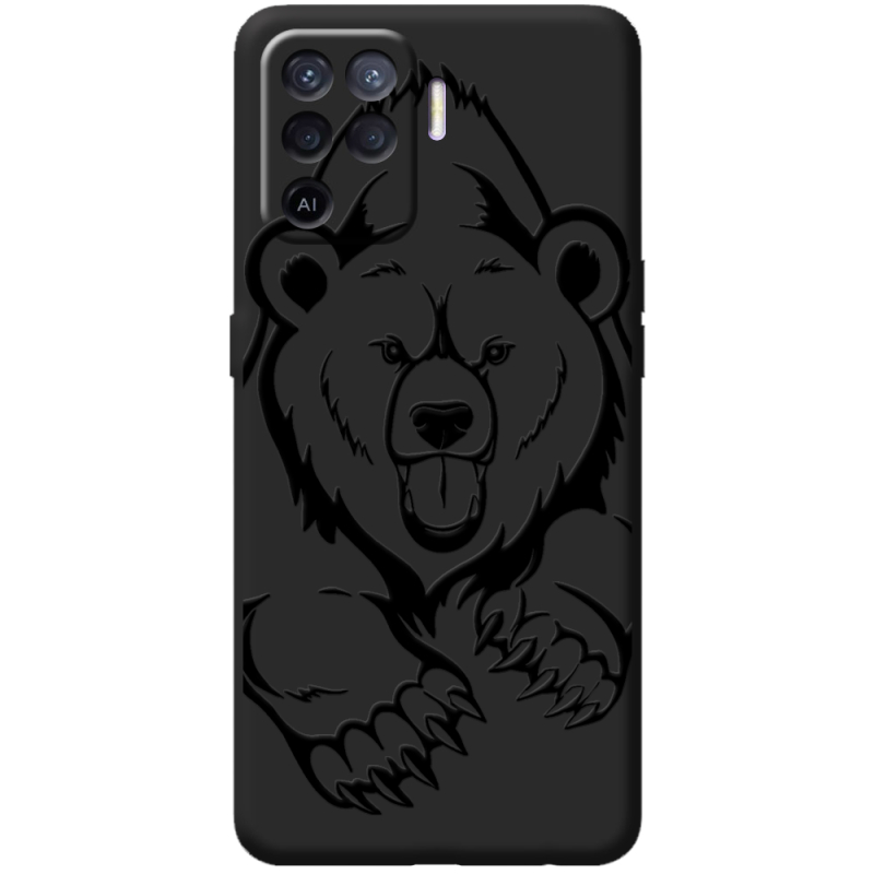 Черный чехол BoxFace OPPO Reno5 Lite Grizzly Bear