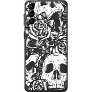 Черный чехол BoxFace Samsung Galaxy S21 FE (G990) Skull and Roses
