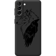 Черный чехол BoxFace Samsung Galaxy S21 FE (G990) Wolf and Raven