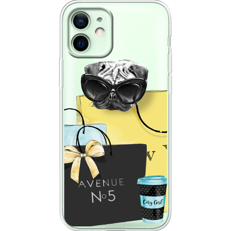 Прозрачный чехол BoxFace Apple iPhone 12 Fashion Pug