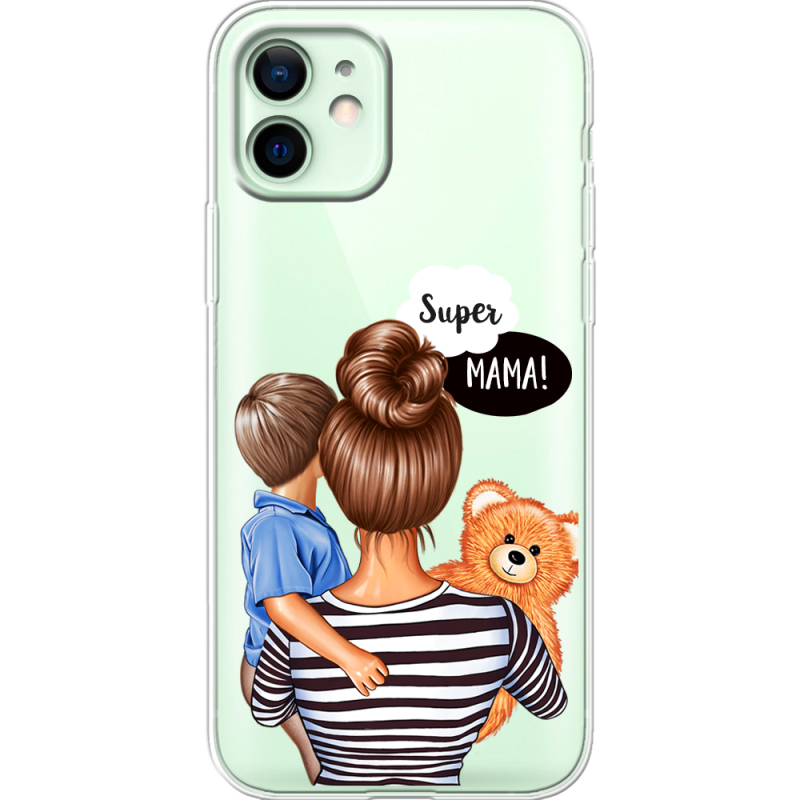 Прозрачный чехол BoxFace Apple iPhone 12 Super Mama and Son