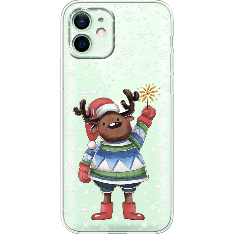 Прозрачный чехол BoxFace Apple iPhone 12 Christmas Deer with Snow