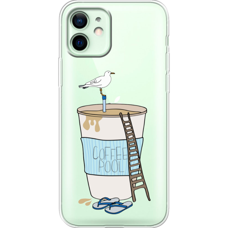 Прозрачный чехол BoxFace Apple iPhone 12 Segull in Cofee Pool
