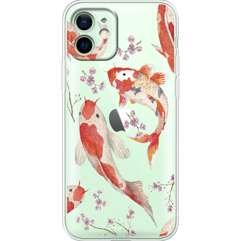 Прозрачный чехол BoxFace Apple iPhone 12 Japanese Koi Fish