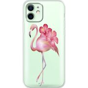 Прозрачный чехол BoxFace Apple iPhone 12 Floral Flamingo