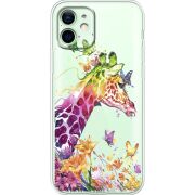 Прозрачный чехол BoxFace Apple iPhone 12 Colorful Giraffe