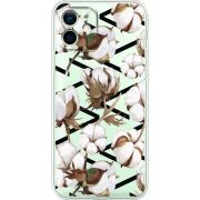 Прозрачный чехол BoxFace Apple iPhone 12 Cotton flowers