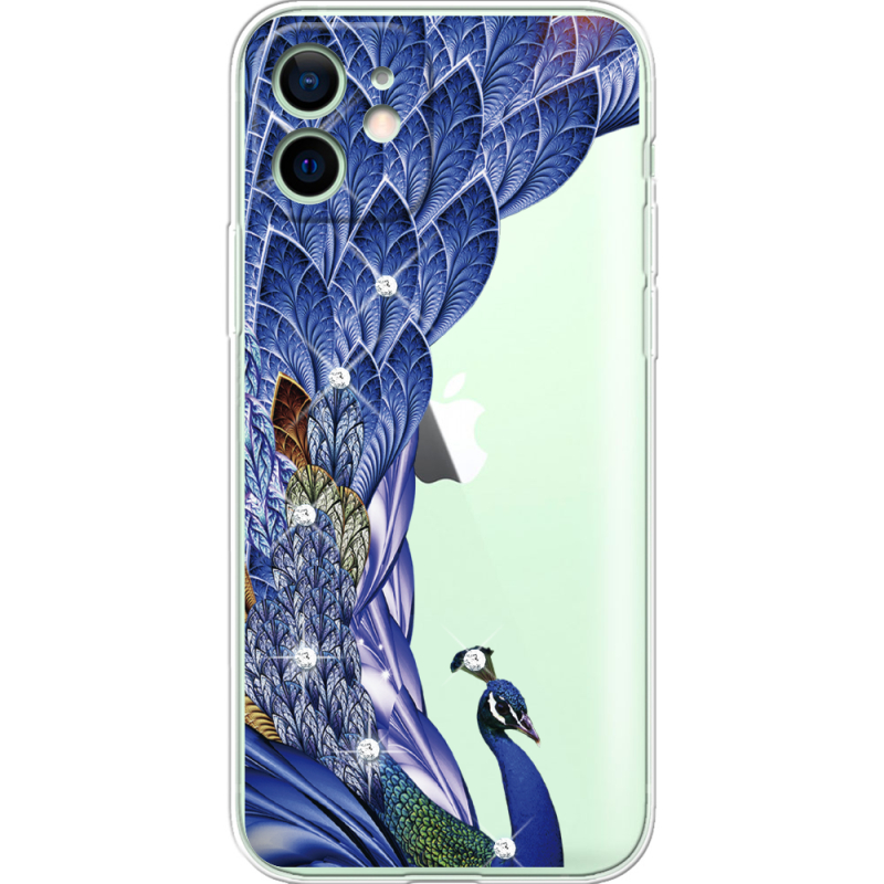Чехол со стразами Apple iPhone 12 Peafowl