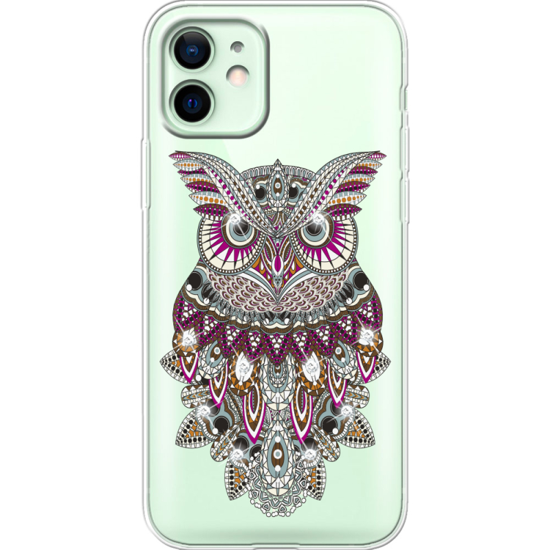 Чехол со стразами Apple iPhone 12 Owl