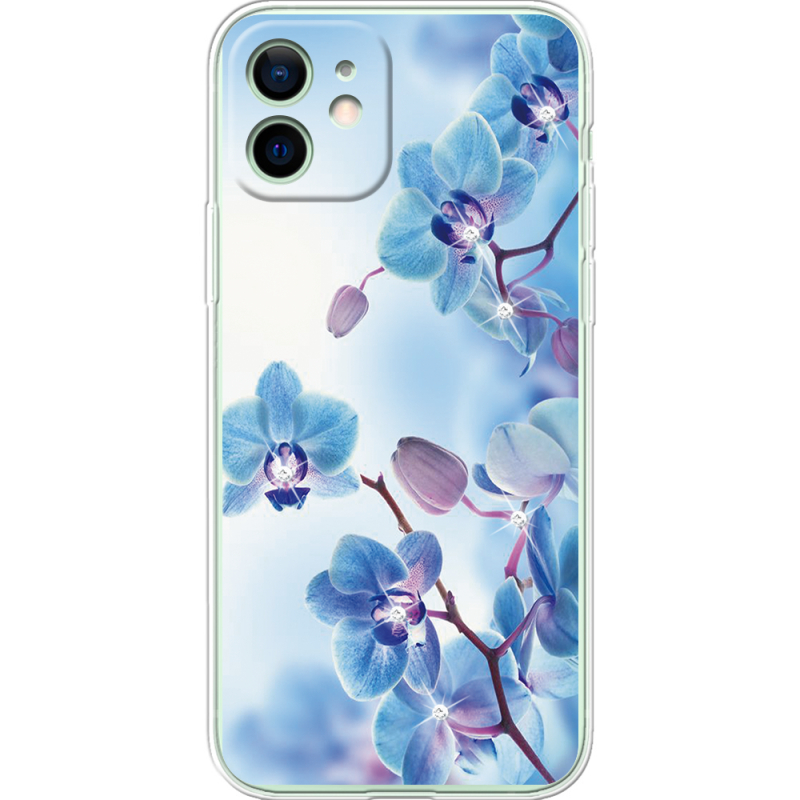Чехол со стразами Apple iPhone 12 Orchids