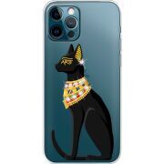 Чехол со стразами Apple iPhone 12 Pro Egipet Cat