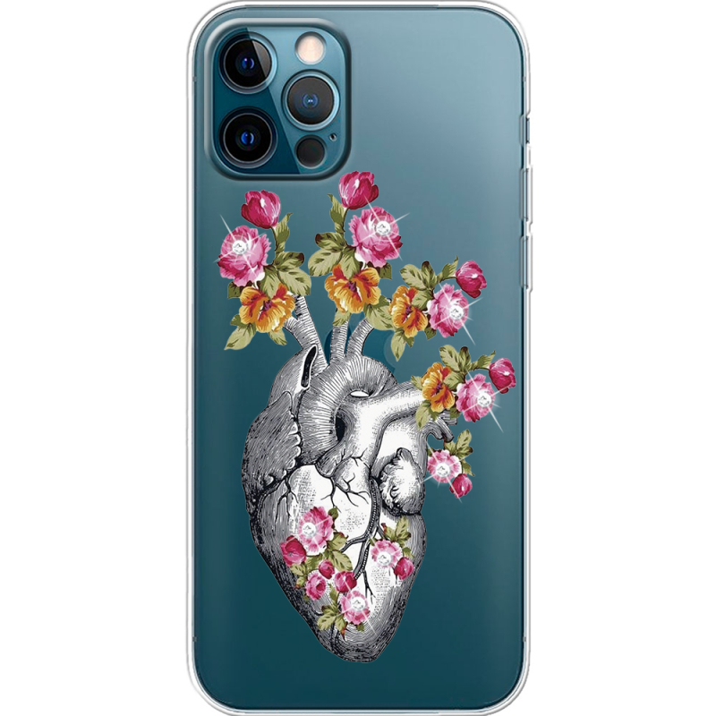 Чехол со стразами Apple iPhone 12 Pro Heart