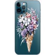 Чехол со стразами Apple iPhone 12 Pro Ice Cream Flowers