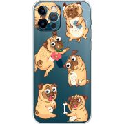 Прозрачный чехол BoxFace Apple iPhone 12 Pro с 3D-глазками Pug