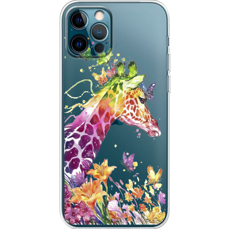 Прозрачный чехол BoxFace Apple iPhone 12 Pro Colorful Giraffe