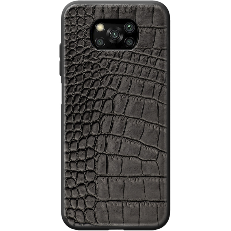 Кожаный чехол Boxface Poco X3 / X3 Pro Crocodile Black