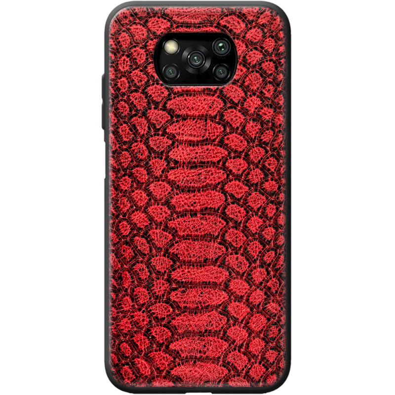 Кожаный чехол Boxface Poco X3 / X3 Pro Reptile Red