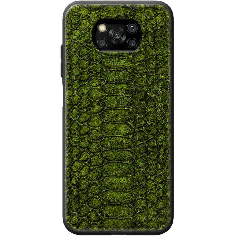 Кожаный чехол Boxface Poco X3 / X3 Pro Reptile Forest Green