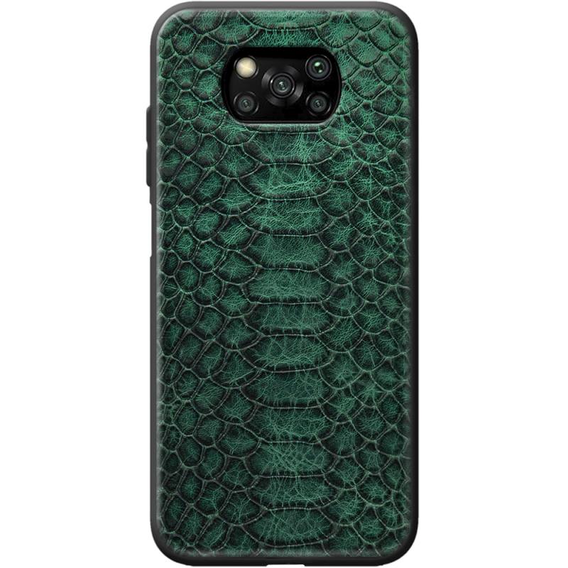 Кожаный чехол Boxface Poco X3 / X3 Pro Reptile Emerald