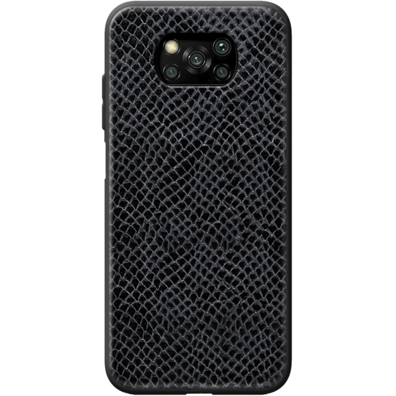 Кожаный чехол Boxface Poco X3 / X3 Pro Snake Graphite