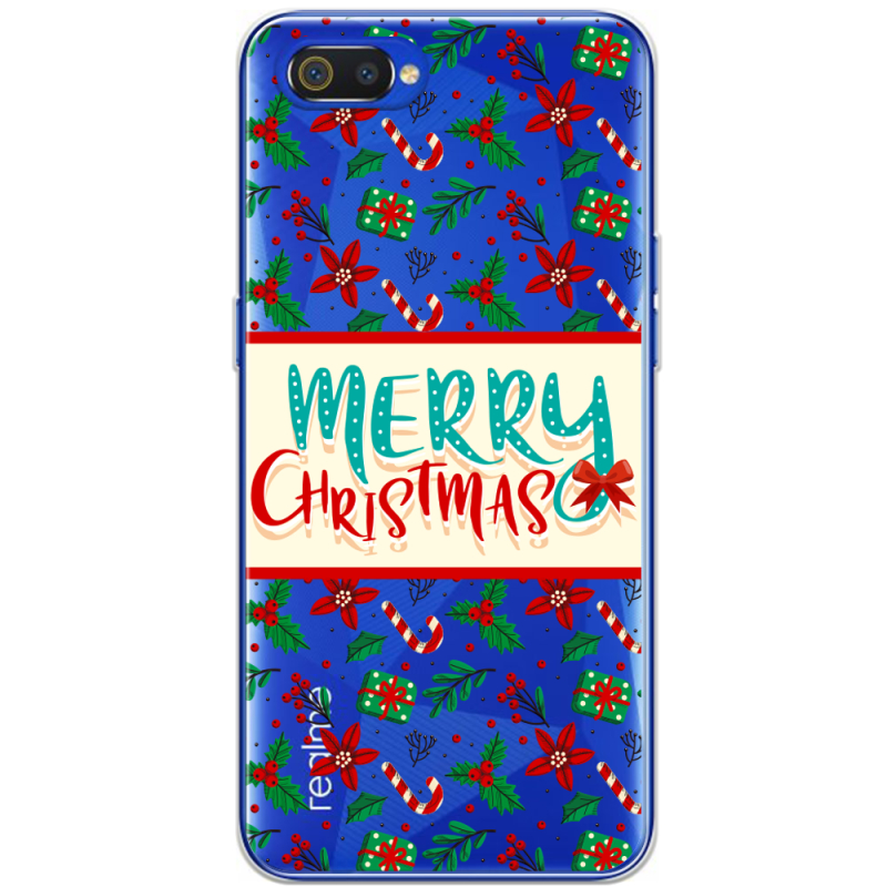 Прозрачный чехол BoxFace Realme C2 Vintage Christmas Pattern