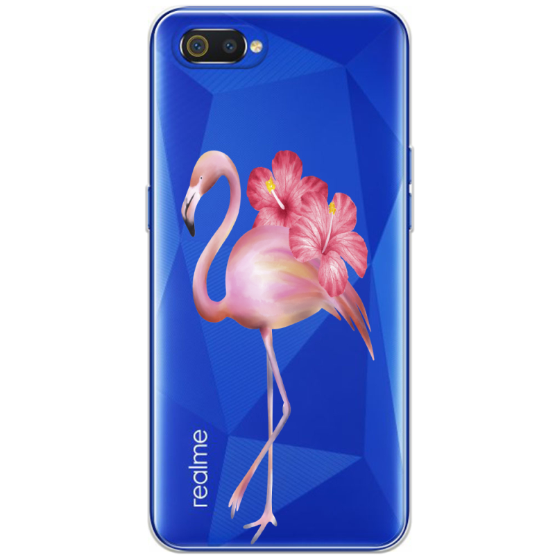 Прозрачный чехол BoxFace Realme C2 Floral Flamingo