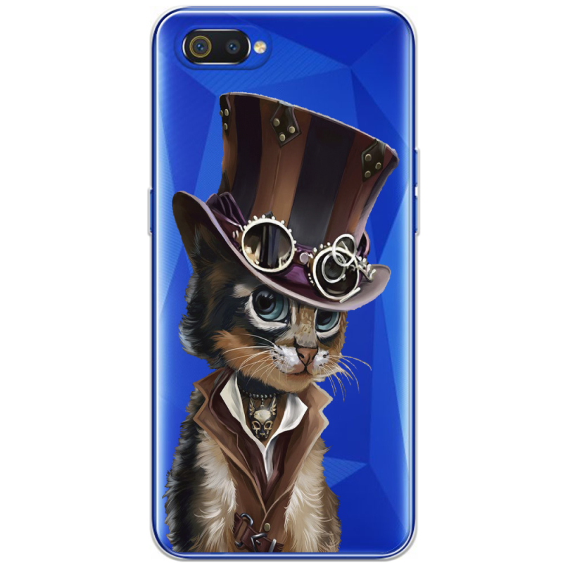 Прозрачный чехол BoxFace Realme C2 Steampunk Cat