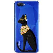 Чехол со стразами Realme C2 Egipet Cat