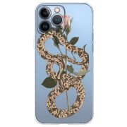 Прозрачный чехол BoxFace Apple iPhone 13 Pro Max Glamor Snake