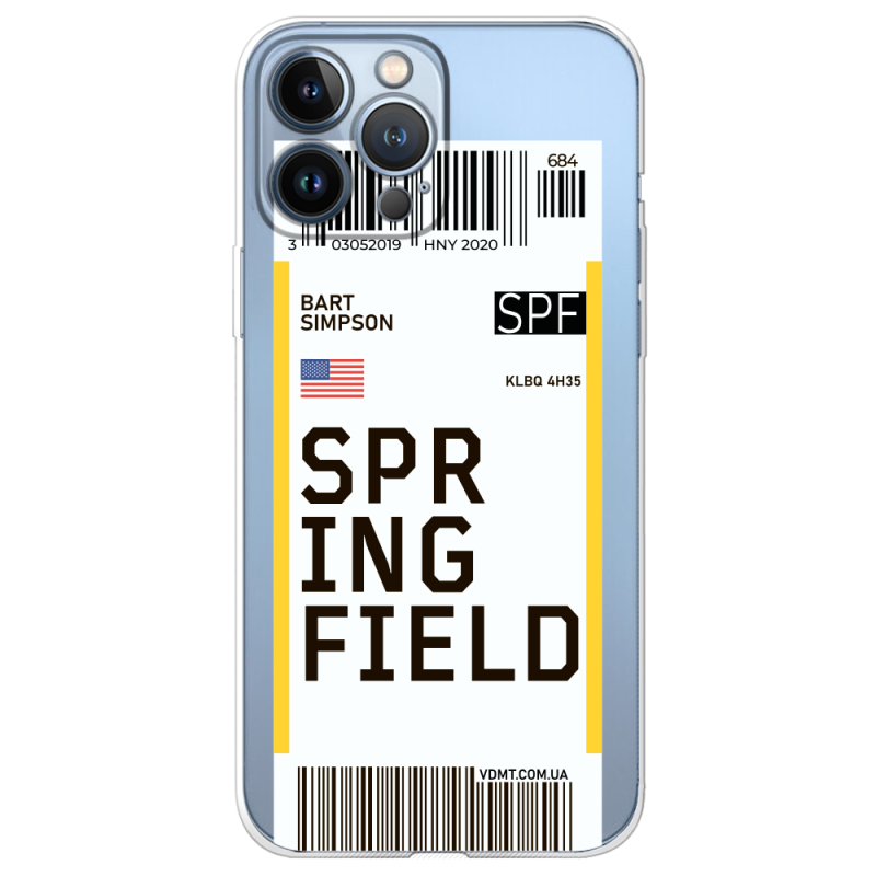 Прозрачный чехол BoxFace Apple iPhone 13 Pro Max Ticket Springfield