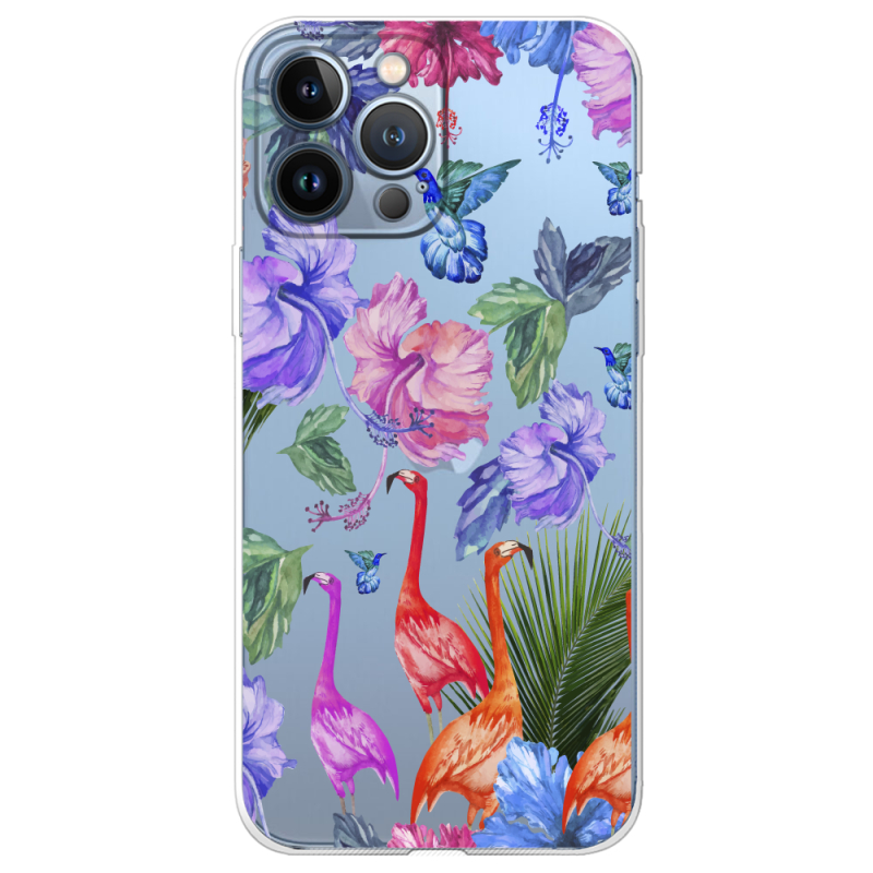 Прозрачный чехол BoxFace Apple iPhone 13 Pro Max Flamingo