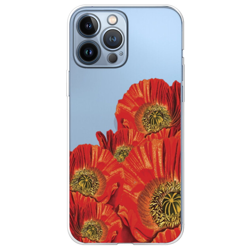 Прозрачный чехол BoxFace Apple iPhone 13 Pro Max Red Poppies
