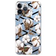 Прозрачный чехол BoxFace Apple iPhone 13 Pro Max Cotton flowers