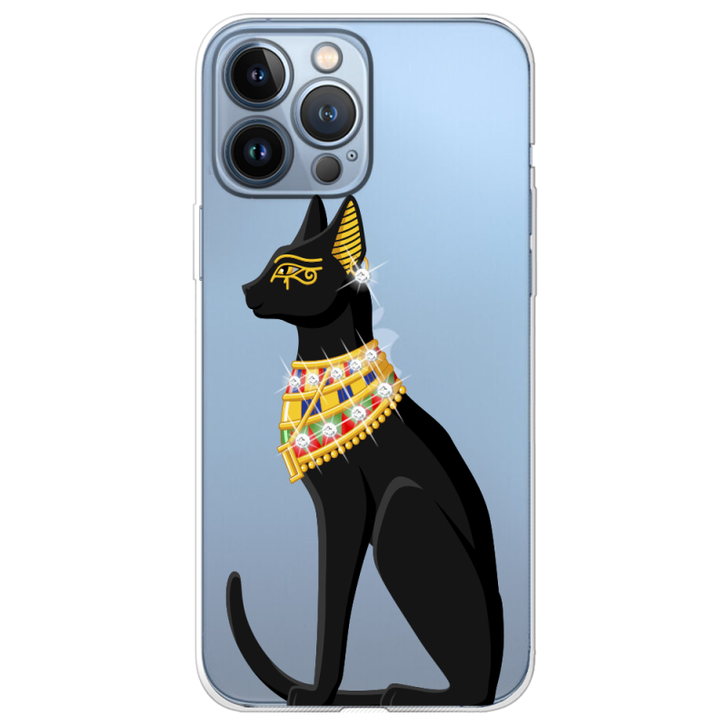 Чехол со стразами Apple iPhone 13 Pro Max Egipet Cat