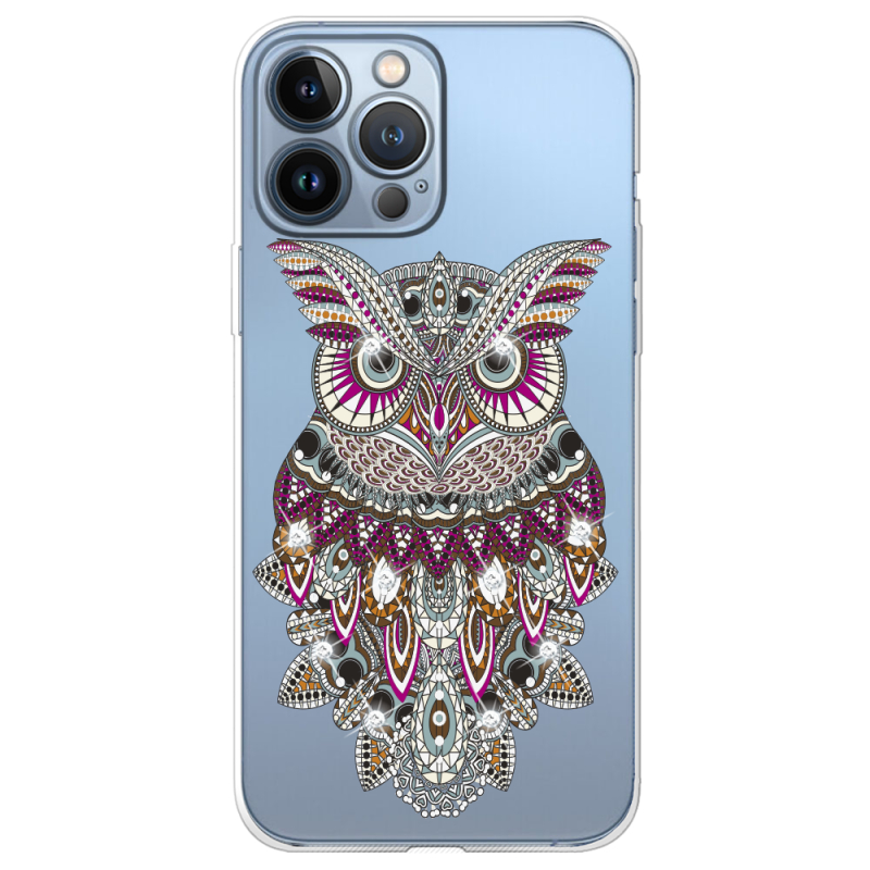 Чехол со стразами Apple iPhone 13 Pro Max Owl