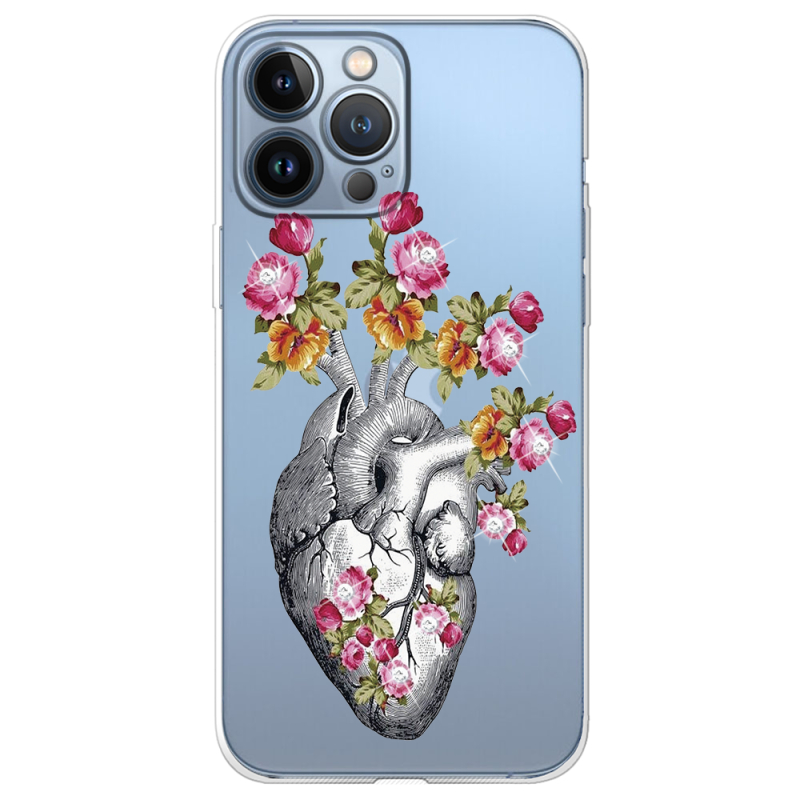 Чехол со стразами Apple iPhone 13 Pro Heart