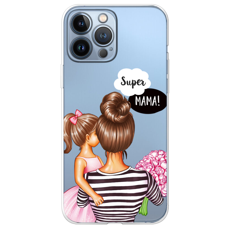 Прозрачный чехол BoxFace Apple iPhone 13 Pro Super Mama and Daughter