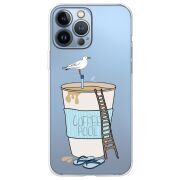Прозрачный чехол BoxFace Apple iPhone 13 Pro Segull in Cofee Pool