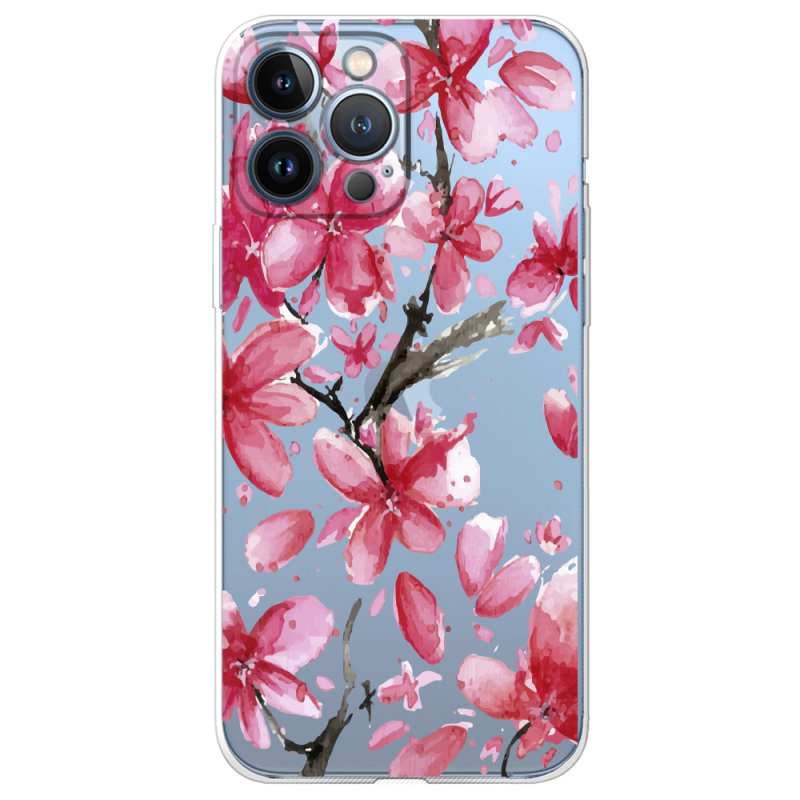 Прозрачный чехол BoxFace Apple iPhone 13 Pro Pink Magnolia