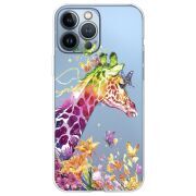 Прозрачный чехол BoxFace Apple iPhone 13 Pro Colorful Giraffe