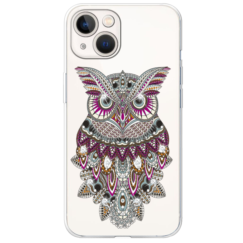 Чехол со стразами Apple iPhone 13 Owl