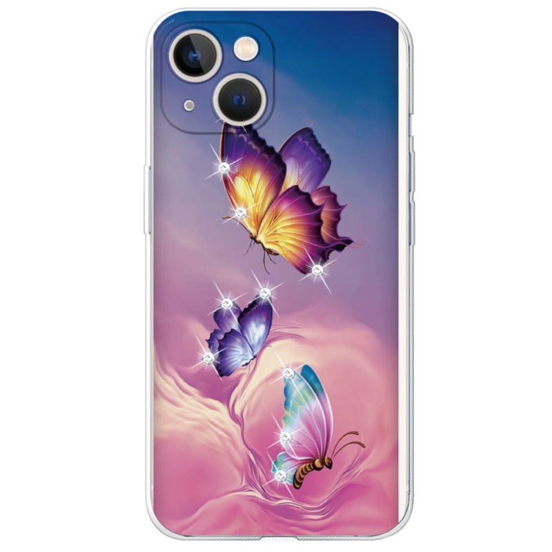 Чехол со стразами Apple iPhone 13 Butterflies