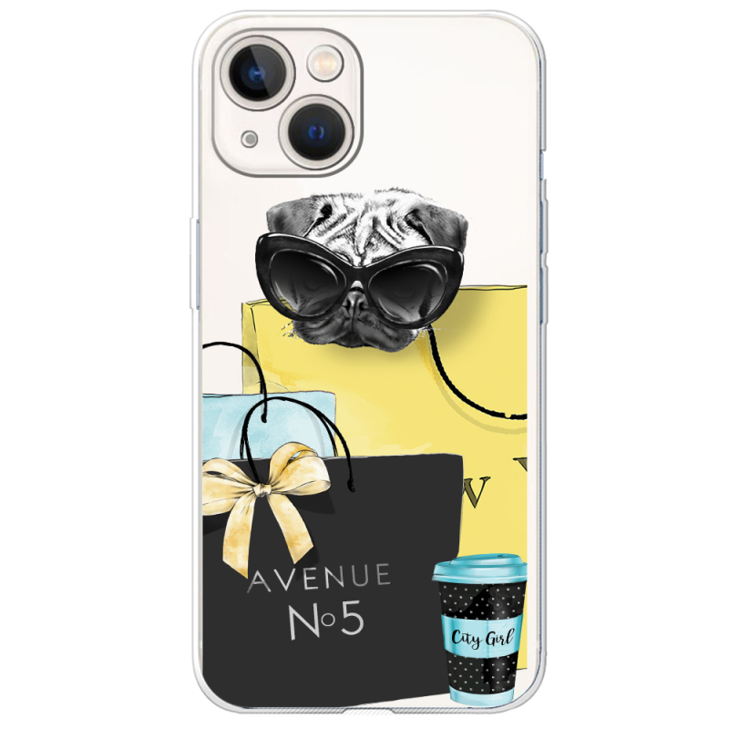 Прозрачный чехол BoxFace Apple iPhone 13 Fashion Pug