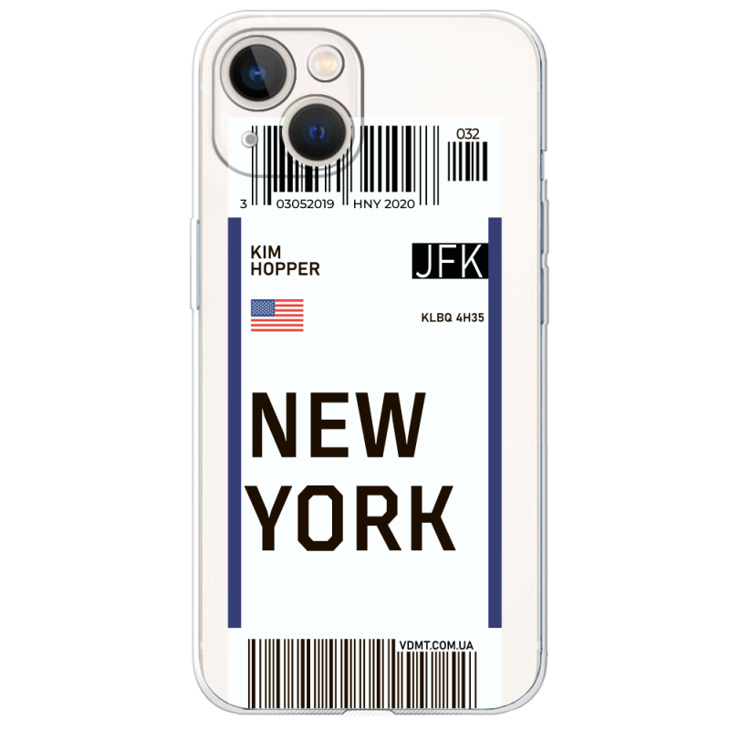 Прозрачный чехол BoxFace Apple iPhone 13 Ticket New York