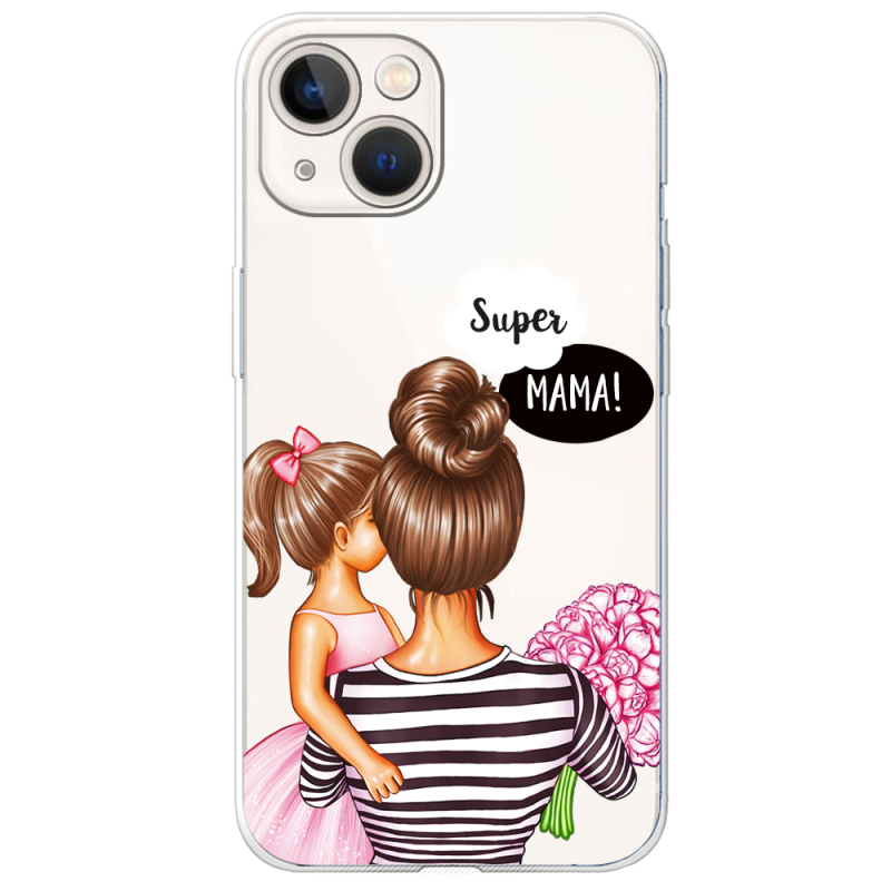 Прозрачный чехол BoxFace Apple iPhone 13 Super Mama and Daughter