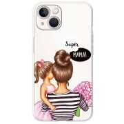 Прозрачный чехол BoxFace Apple iPhone 13 Super Mama and Daughter