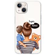 Прозрачный чехол BoxFace Apple iPhone 13 Super Mama and Son