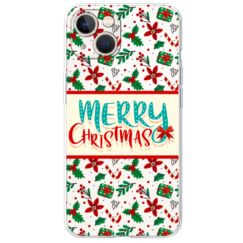 Прозрачный чехол BoxFace Apple iPhone 13 Vintage Christmas Pattern